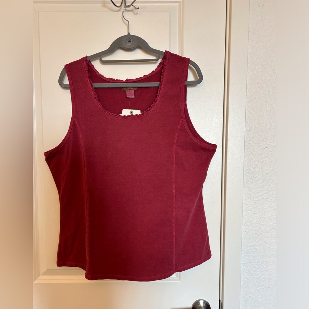 Pulp Women's Ruby wine sleeveless frill detail tank top size XL